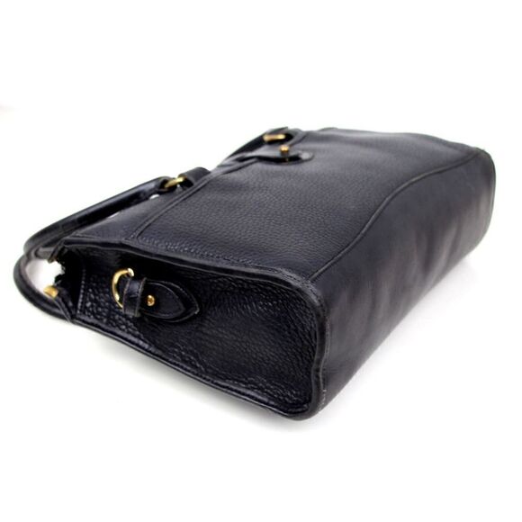 VTG Dooney & Bourke PEBBLED BLACK GENUINE LEATHER BUSINESS SHOULDER BAG PURSE - Picture 7 of 15